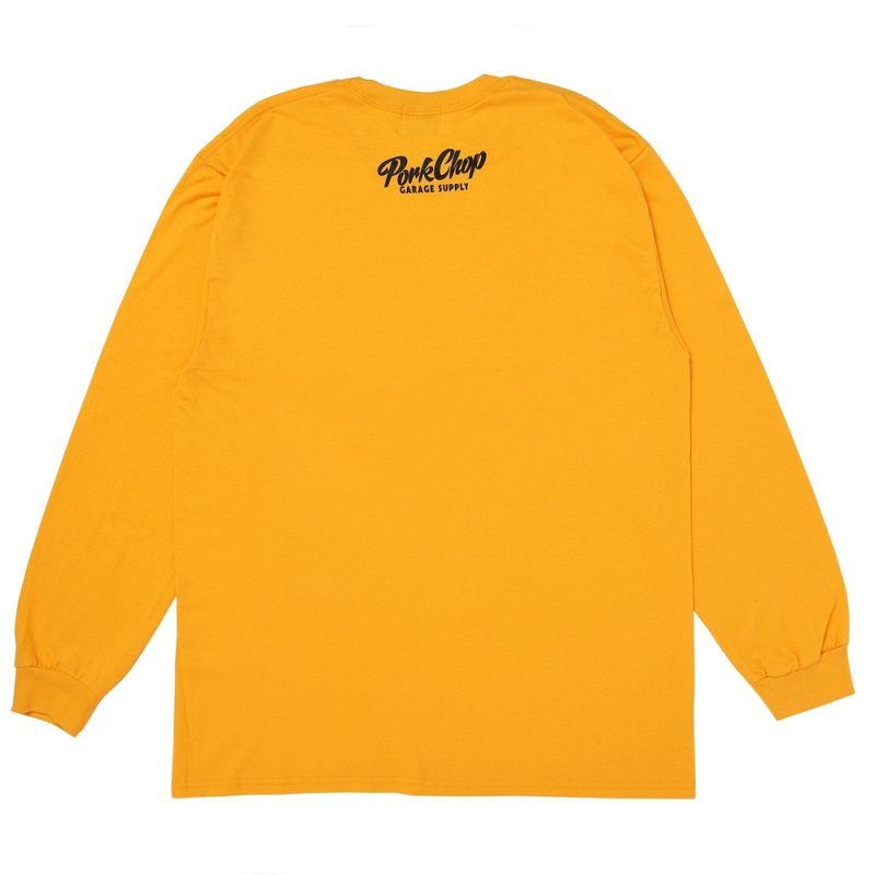 画像2: PORKCHOP/SLOGAN L/S TEE（GOLD）［スローガン長袖T-25秋冬］