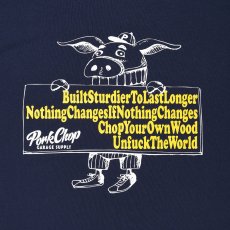画像3: PORKCHOP/SLOGAN L/S TEE（NAVY）［スローガン長袖T-25秋冬］ (3)