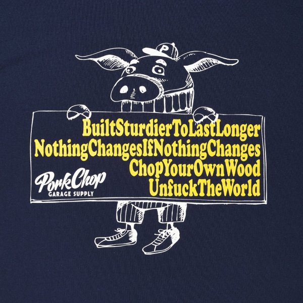 画像3: PORKCHOP/SLOGAN L/S TEE（NAVY）［スローガン長袖T-25秋冬］