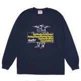 PORKCHOP/SLOGAN L/S TEE（NAVY）［スローガン長袖T-25秋冬］