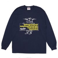 PORKCHOP/SLOGAN L/S TEE（NAVY）［スローガン長袖T-25秋冬］