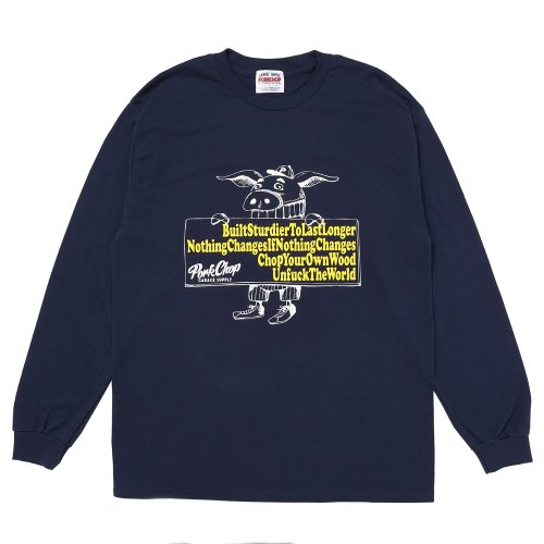 他の写真1: PORKCHOP/SLOGAN L/S TEE（NAVY）［スローガン長袖T-25秋冬］