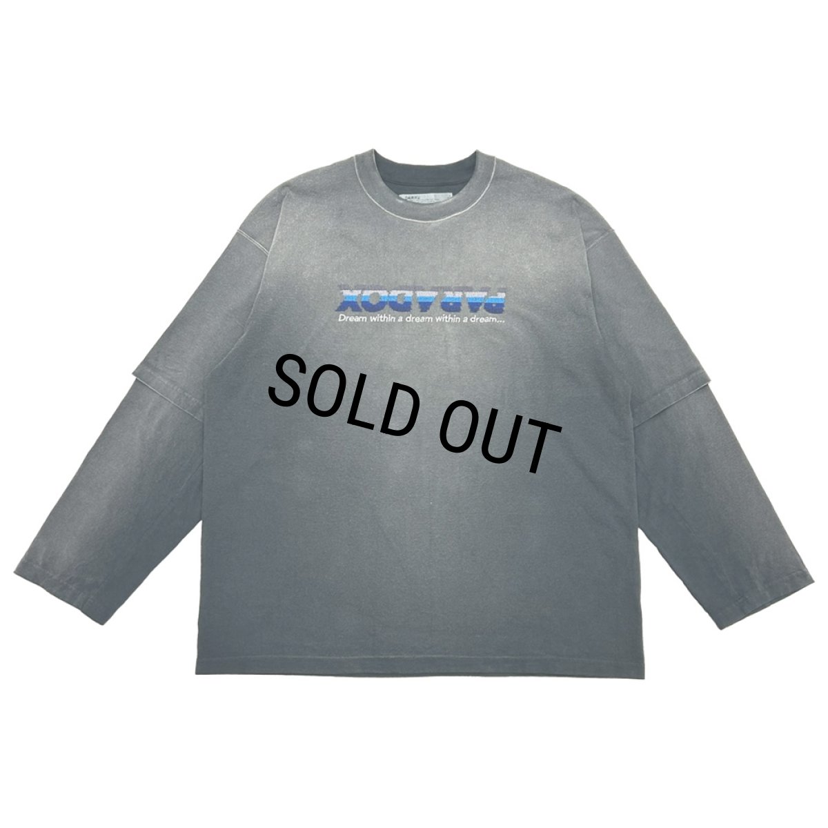 画像1: DAIRIKU/"PARADOX" Emboidery Swithing Tee（Black）［刺繍スイッチング長袖T-25秋冬］ (1)