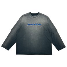 画像1: DAIRIKU/"PARADOX" Emboidery Swithing Tee（Black）［刺繍スイッチング長袖T-25秋冬］ (1)