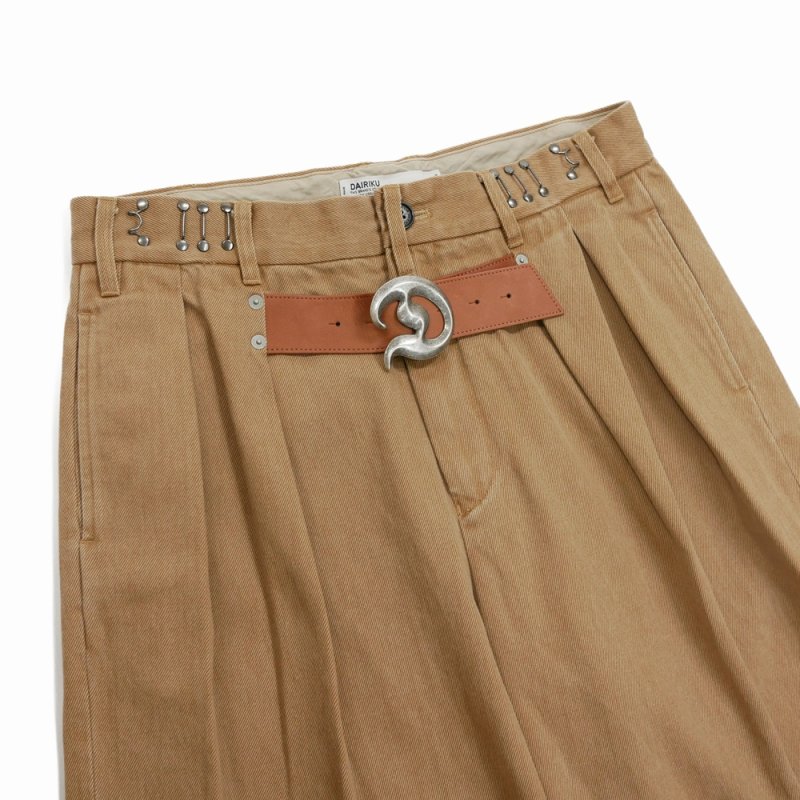 画像3: DAIRIKU/"D" Buckle Super Wide Chino Pants（Beige）［Dバックルスーパーワイドチノパン-25秋冬］