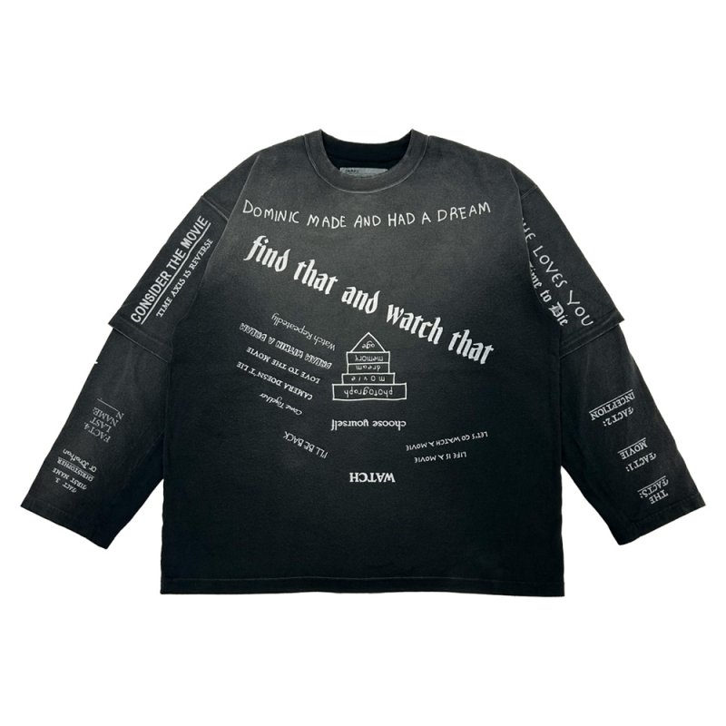 画像1: DAIRIKU/"TATTOO" Swithing Tee（Black）［タトゥースイッチング長袖T-25秋冬］