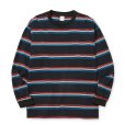 画像1: CALEE/HARLEY BORDER L/S CS（BLACK）［ハーレーボーダー長袖T-25秋冬］ (1)