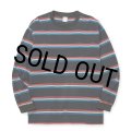 CALEE/HARLEY BORDER L/S CS（BLACK）［ハーレーボーダー長袖T-25秋冬］