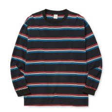 画像1: CALEE/HARLEY BORDER L/S CS（BLACK）［ハーレーボーダー長袖T-25秋冬］ (1)