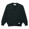 WACKO MARIA コットンカーディガン WACKO MARIA/COTTON KNIT CARDIGAN（BLACK）［コットンニット