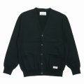 WACKO MARIA/COTTON KNIT CARDIGAN（BLACK）［コットンニットカーディガン-25秋冬］