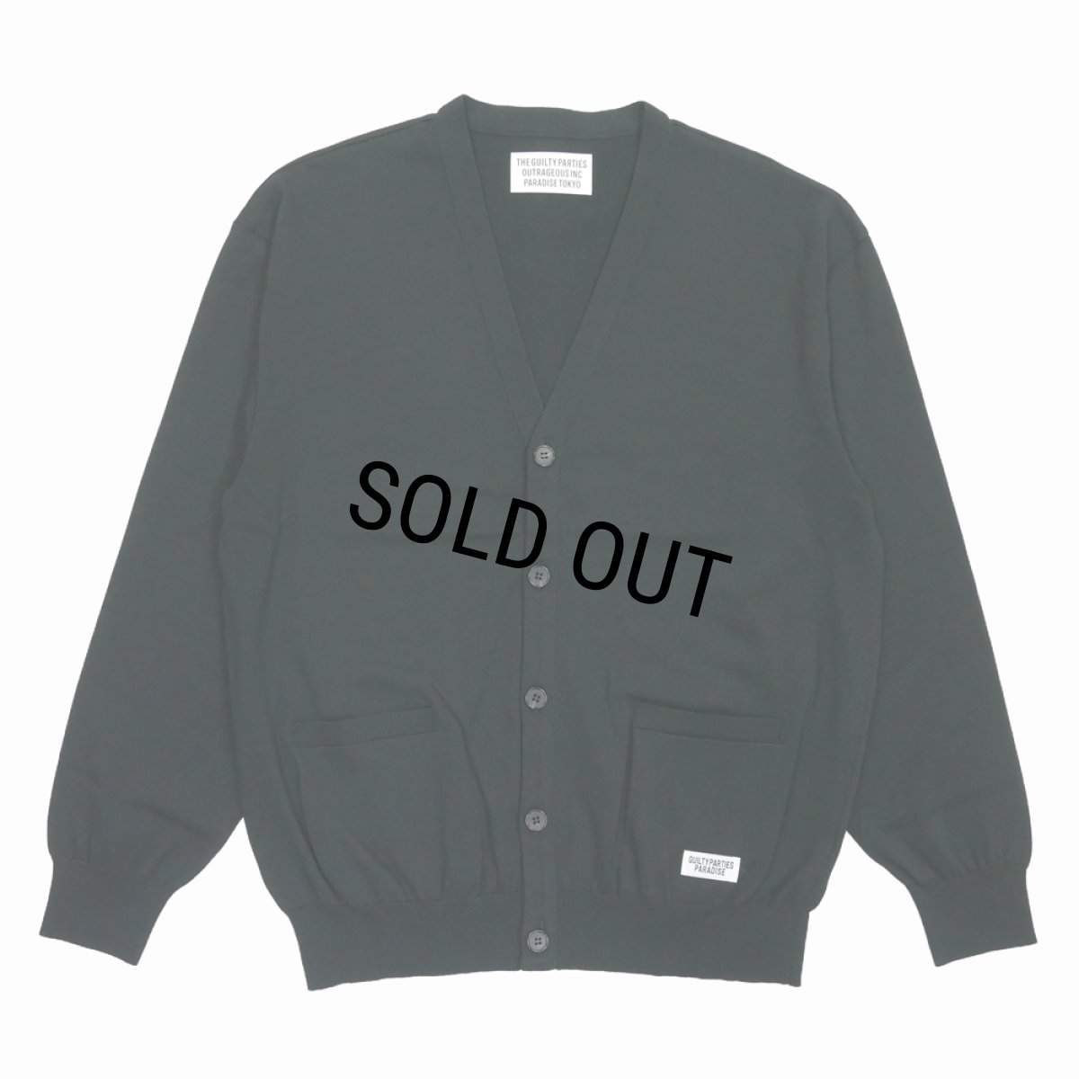 画像1: WACKO MARIA/COTTON KNIT CARDIGAN（BLACK）［コットンニットカーディガン-25秋冬］ (1)