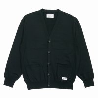 WACKO MARIA/COTTON KNIT CARDIGAN（BLACK）［コットンニットカーディガン-25秋冬］