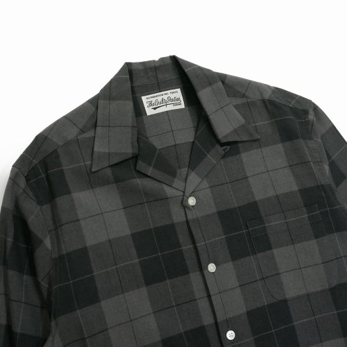 他の写真3: WACKO MARIA/OMBRE CHECK OPEN COLLAR SHIRT（GRAY）［オンブレチェックオープンカラーシャツ-25秋冬］