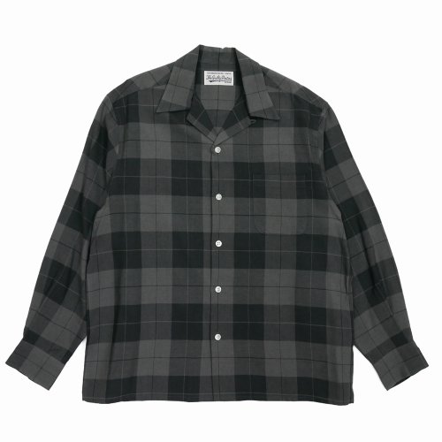 他の写真1: WACKO MARIA/OMBRE CHECK OPEN COLLAR SHIRT（GRAY）［オンブレチェックオープンカラーシャツ-25秋冬］