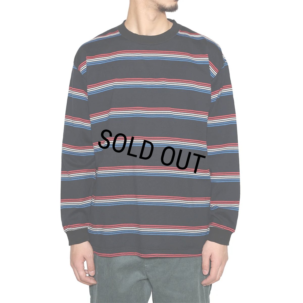 画像5: CALEE/HARLEY BORDER L/S CS（BLACK）［ハーレーボーダー長袖T-25秋冬］ (5)