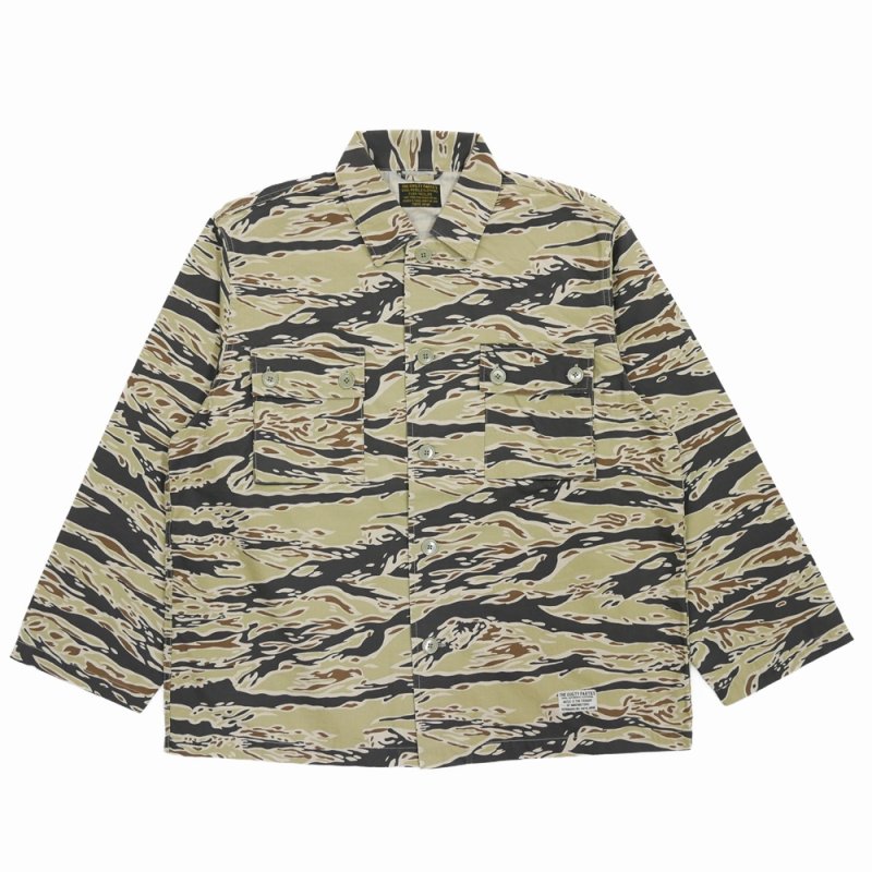 画像1: WACKO MARIA/TIGERCAMO ARMY SHIRT（BEIGE）［タイガーカモアーミーシャツ-25秋冬］