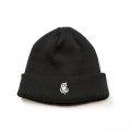 CALEE/CAL NT LOGO KNIT CAP（BLACK）［コットンニットキャップ-25秋冬］