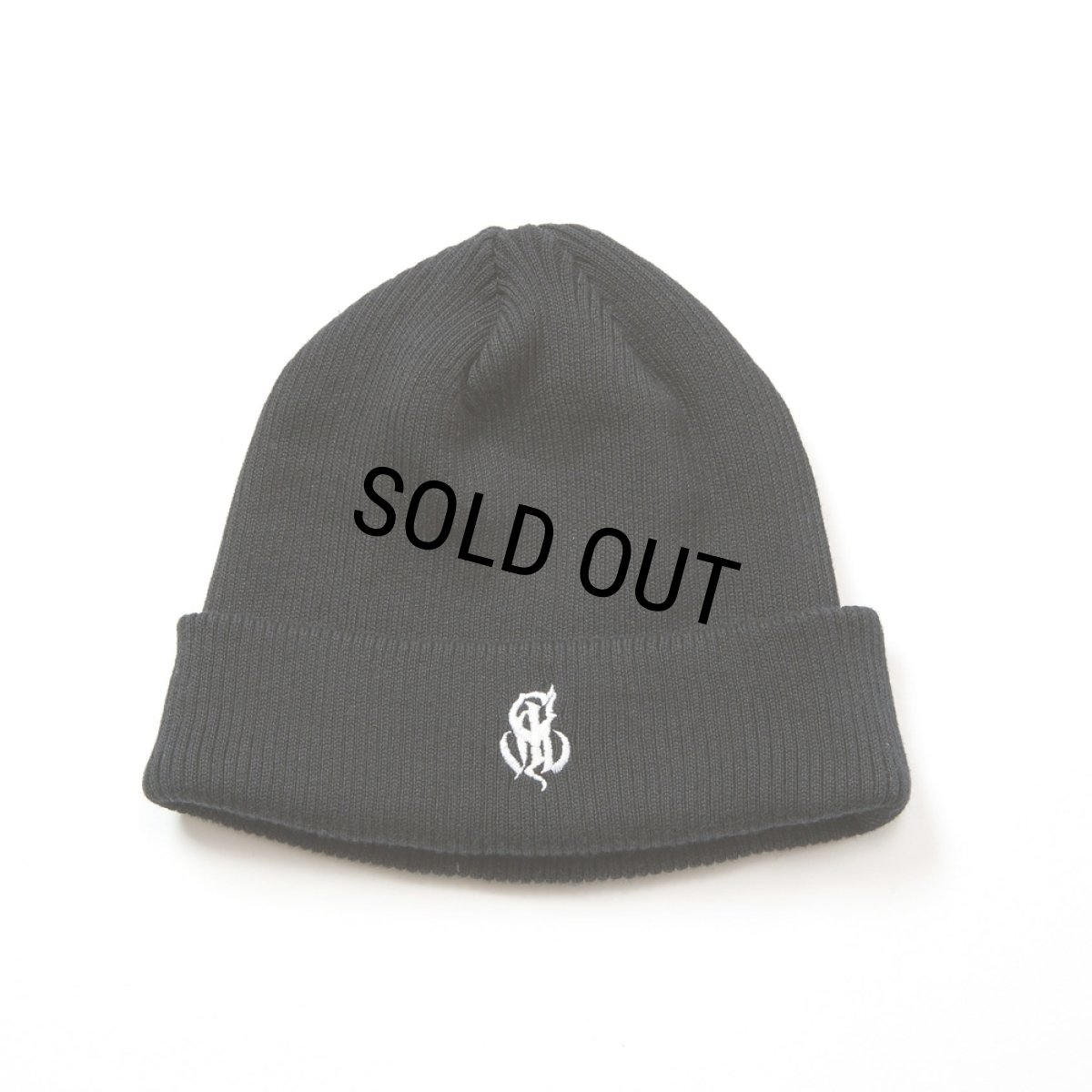 画像1: CALEE/CAL NT LOGO KNIT CAP（BLACK）［コットンニットキャップ-25秋冬］ (1)