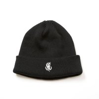 CALEE/CAL NT LOGO KNIT CAP（BLACK）［コットンニットキャップ-25秋冬］