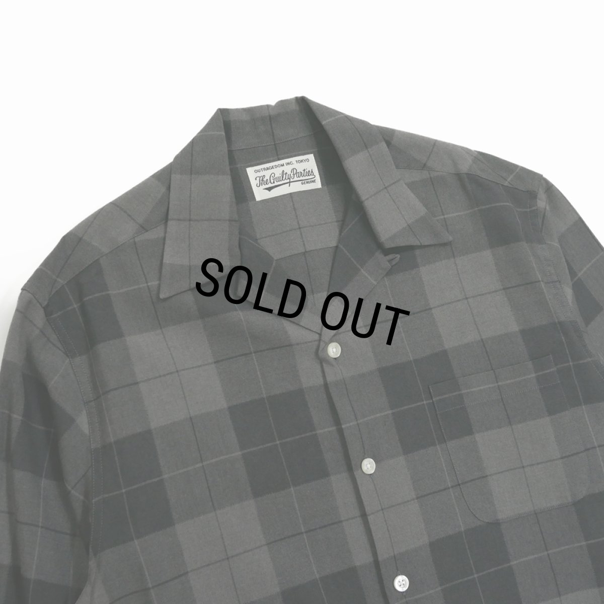 画像3: WACKO MARIA/OMBRE CHECK OPEN COLLAR SHIRT（GRAY）［オンブレチェックオープンカラーシャツ-25秋冬］ (3)