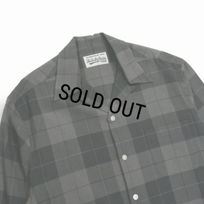 WACKO MARIA/OMBRE CHECK OPEN COLLAR SHIRT（GRAY）［オンブレ