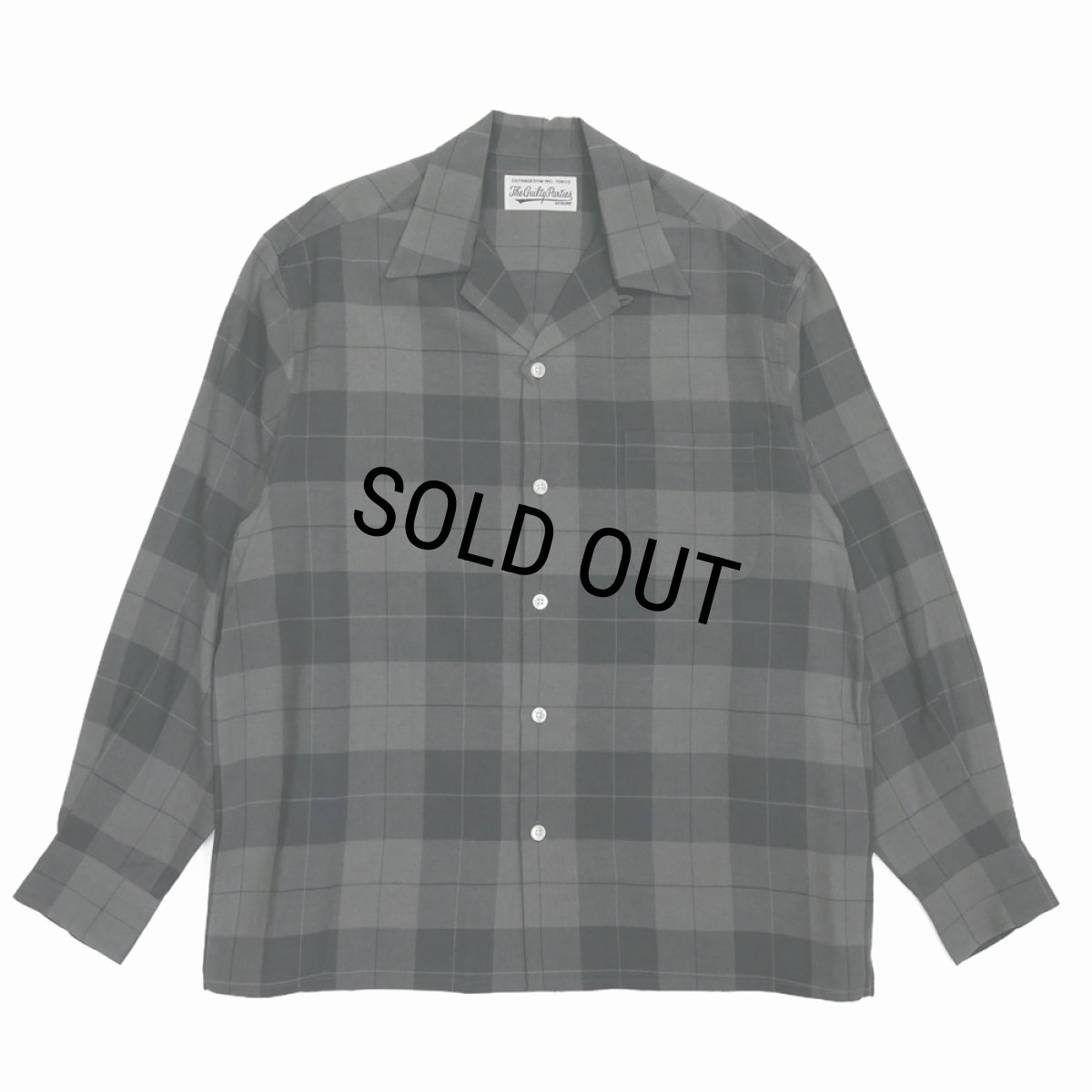画像1: WACKO MARIA/OMBRE CHECK OPEN COLLAR SHIRT（GRAY）［オンブレチェックオープンカラーシャツ-25秋冬］ (1)