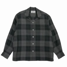 画像1: WACKO MARIA/OMBRE CHECK OPEN COLLAR SHIRT（GRAY）［オンブレチェックオープンカラーシャツ-25秋冬］ (1)