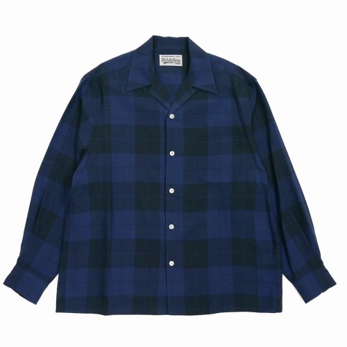 他の写真1: WACKO MARIA/OMBRE CHECK OPEN COLLAR SHIRT（NAVY）［オンブレチェックオープンカラーシャツ-25秋冬］