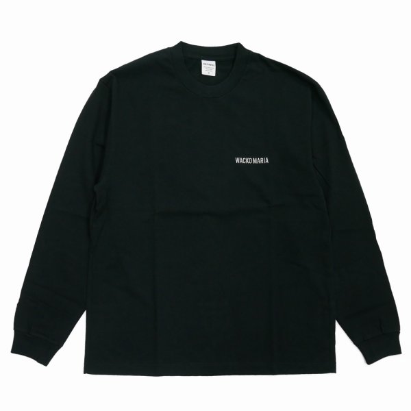 画像1: WACKO MARIA/WASHED HEAVY WEIGHT LONG SLEEVE T-SHIRT（BLACK）［刺繍長袖T-25秋冬］