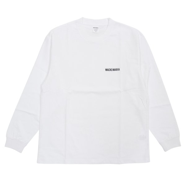 画像1: WACKO MARIA/WASHED HEAVY WEIGHT LONG SLEEVE T-SHIRT（WHITE）［刺繍長袖T-25秋冬］