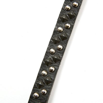 画像2: CALEE/ROUND & PYRAMID STUDS LEATHER SHORT KEY RING（BLACK）［スタッズレザーショートキーリング-25秋冬］