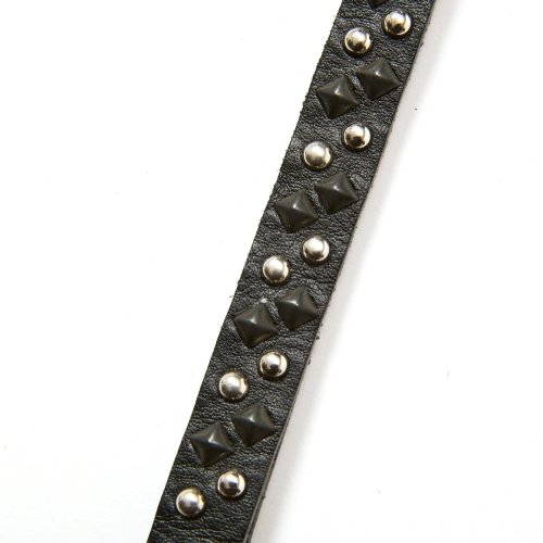 他の写真2: CALEE/ROUND & PYRAMID STUDS LEATHER SHORT KEY RING（BLACK）［スタッズレザーショートキーリング-25秋冬］