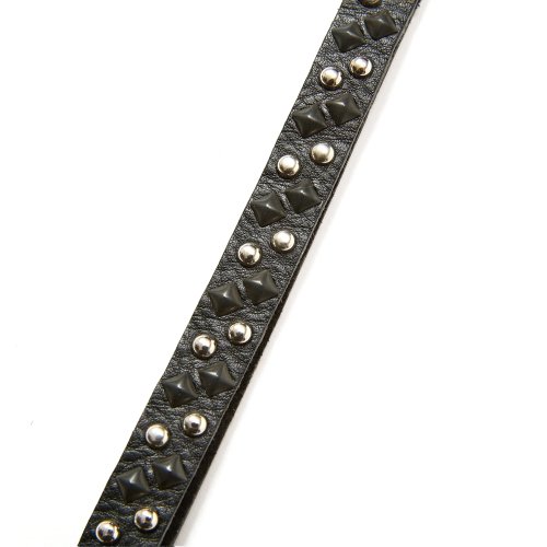他の写真2: CALEE/ROUND & PYRAMID STUDS LEATHER LONG KEY RING（BLACK）［スタッズレザーロングキーリング-25秋冬］
