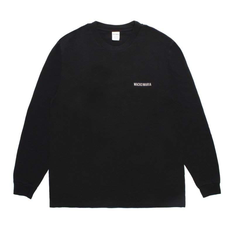 画像1: WACKO MARIA/WASHED HEAVY WEIGHT LONG SLEEVE T-SHIRT（BLACK）［刺繍長袖T-25秋冬］