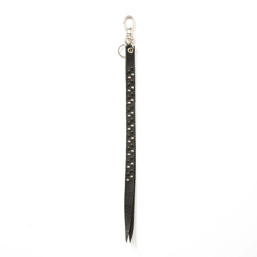 他の写真1: CALEE/ROUND & PYRAMID STUDS LEATHER LONG KEY RING（BLACK）［スタッズレザーロングキーリング-25秋冬］