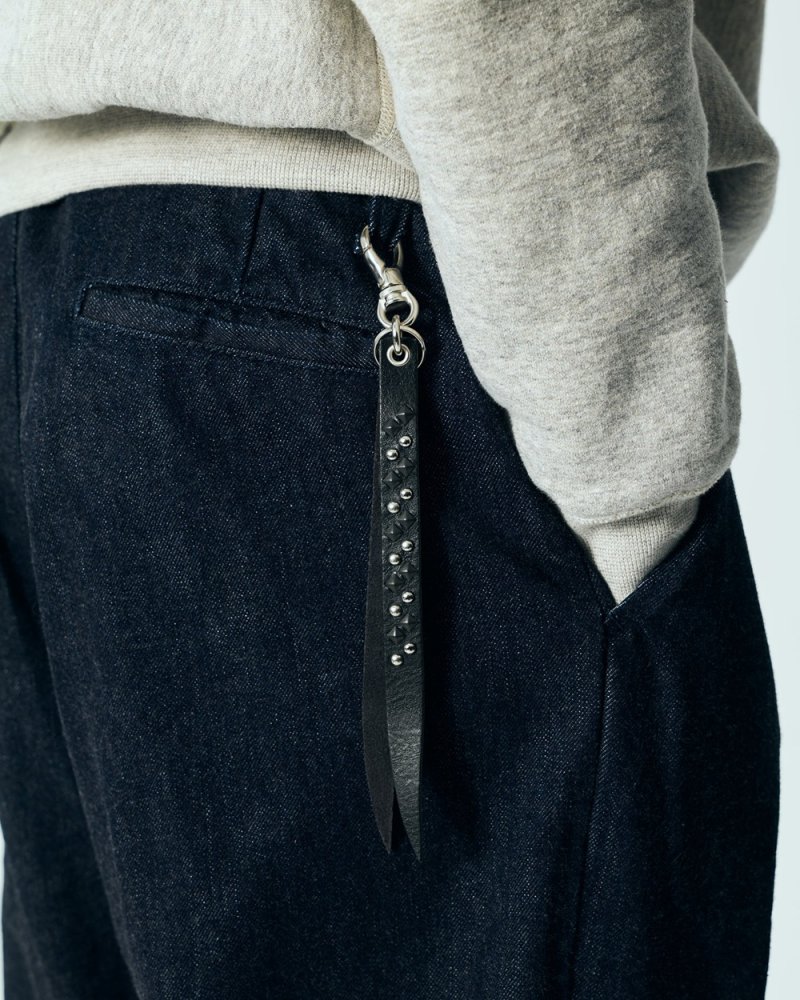 画像3: CALEE/ROUND & PYRAMID STUDS LEATHER SHORT KEY RING（BLACK）［スタッズレザーショートキーリング-25秋冬］