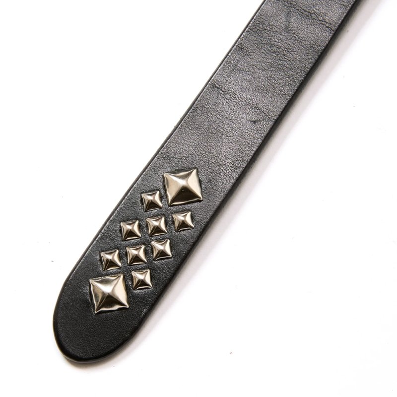 画像3: CALEE/STUDS LEATHER NARROW LONG BELT（BLACK）［スタッズレザーナローロングベルト-25秋冬］