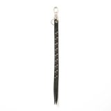 CALEE/ROUND & PYRAMID STUDS LEATHER LONG KEY RING（BLACK）［スタッズレザーロングキーリング-25秋冬］