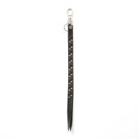CALEE/ROUND & PYRAMID STUDS LEATHER LONG KEY RING（BLACK）［スタッズレザーロングキーリング-25秋冬］