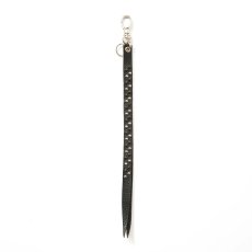 画像1: CALEE/ROUND & PYRAMID STUDS LEATHER LONG KEY RING（BLACK）［スタッズレザーロングキーリング-25秋冬］ (1)
