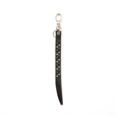 画像1: CALEE/ROUND & PYRAMID STUDS LEATHER SHORT KEY RING（BLACK）［スタッズレザーショートキーリング-25秋冬］ (1)