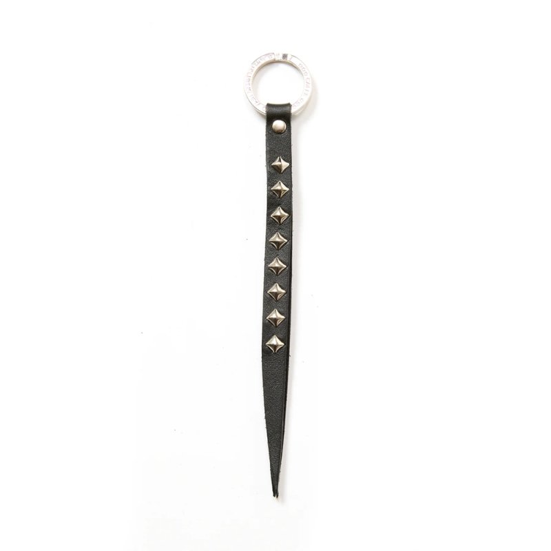 画像1: CALEE/STUDS LEATHER KEY HOLDER（BLACK）［スタッズレザーキーホルダー-25秋冬］