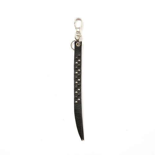 他の写真1: CALEE/ROUND & PYRAMID STUDS LEATHER SHORT KEY RING（BLACK）［スタッズレザーショートキーリング-25秋冬］