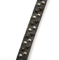 画像3: CALEE/ROUND & PYRAMID STUDS LEATHER SHORT KEY RING（BLACK）［スタッズレザーショートキーリング-25秋冬］ (3)