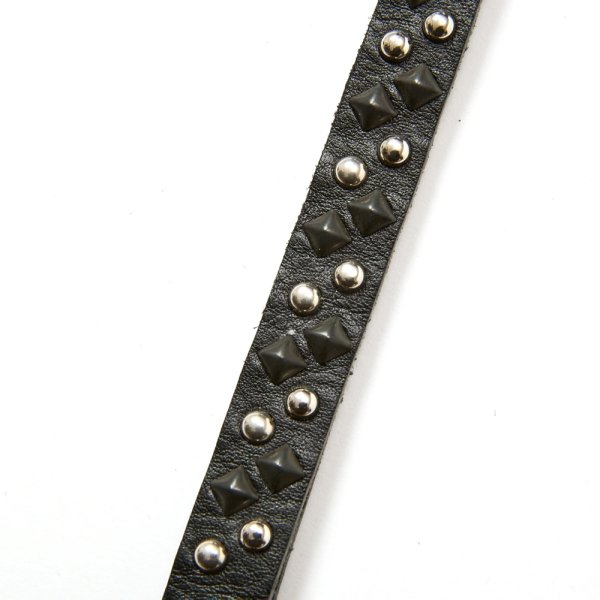 画像3: CALEE/ROUND & PYRAMID STUDS LEATHER SHORT KEY RING（BLACK）［スタッズレザーショートキーリング-25秋冬］
