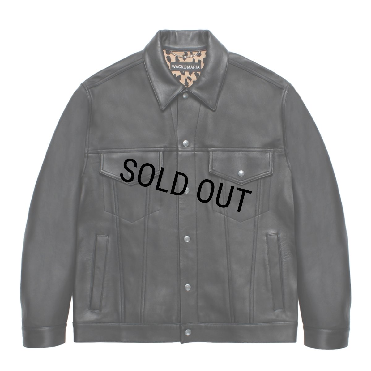 画像1: WACKO MARIA/LEATHER TRUCKER JACKET（BLACK）［レザートラッカーJKT-25秋冬］ (1)