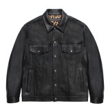 WACKO MARIA/LEATHER TRUCKER JACKET（BLACK）［レザートラッカーJKT-25秋冬］
