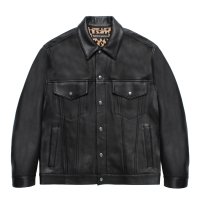 WACKO MARIA/LEATHER TRUCKER JACKET（BLACK）［レザートラッカーJKT-25秋冬］