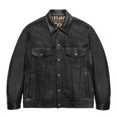 画像1: WACKO MARIA/LEATHER TRUCKER JACKET（BLACK）［レザートラッカーJKT-25秋冬］ (1)